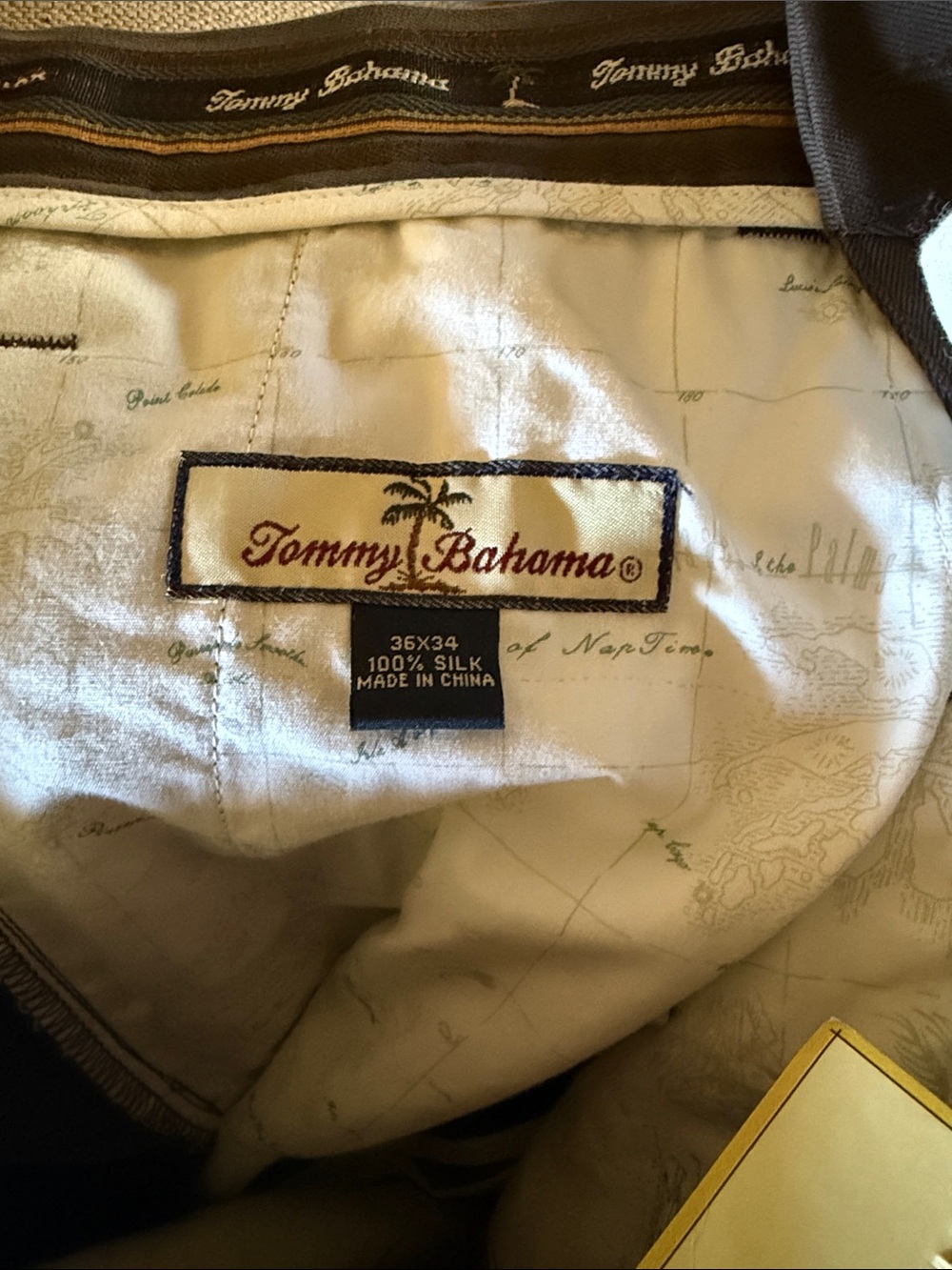 Tommy Bahama Mens silk brown taupe pants size 36 x34 NWT - Picture 5 of 7